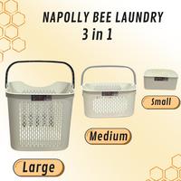 Gambar NAPOLLY Laundry Basket Keranjang Lipat Trolley Belanja Troli Dengan Roda + Handle Serbaguna - RDP - Bee Basket 3IN1 dari Raja Dapur Plastik Kota Surabaya 3 Tokopedia