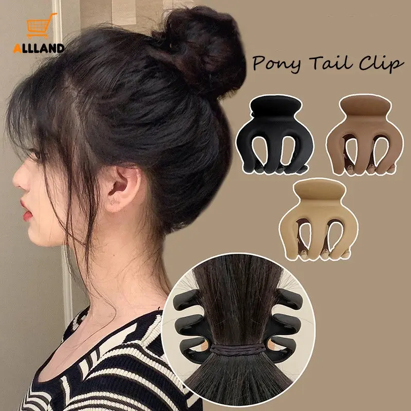Trendy Mini Pony Tail Fixed Clip/ Geometry Solid Ponytail Barrettes/ Korean Hair Claw Girls Headdress Ornament