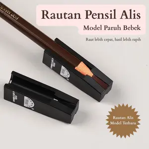 ReinBeauty - Rautan Pensil Alis Duckbill Sharpener untuk Pensil Alis Browstring dengan Tatakan Praktis dan Penampung Serpihan Ideal untuk Pemula dan Makeup Artist