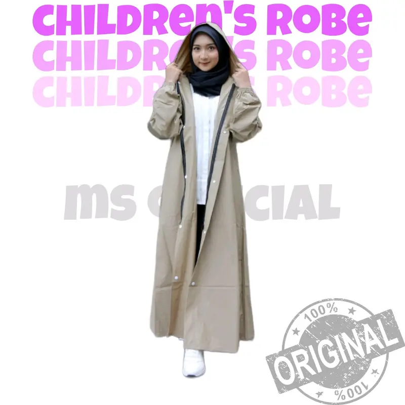 Kamila Kids Jas Hujan Gamis Anak Raincoat Gamis Anak Kamila Tebal Dan Elastis Pvc 0,25 5