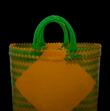 PAKET HEMAT 10PCS // tas anyaman kaca glossy mengkilap ukuran super jumbo (XL) 4