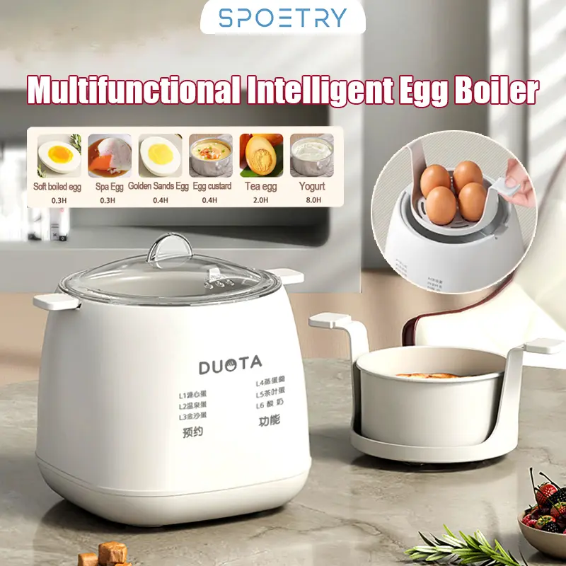 【SG Stock】2024 New Multi functional Egg Steamer Egg Boiler Automatic Power-off Household Boiling Egg Artifact Small Mini Boiled Egg Artifact egg steamer eggboiler
