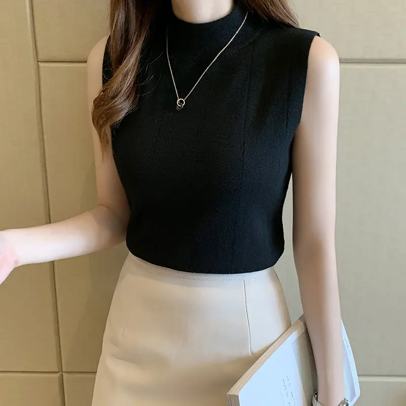 INNER KNIT TOP / KAOS ATASAN RAJUT WANITA TANPA LENGAN / BAJU KOREAN FASHION