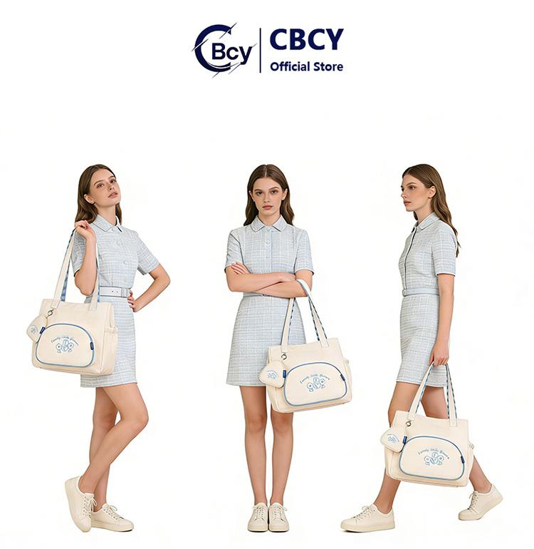 CBCY Tas Tote Anti Air Wanita Putih Bordir 3D Lucu Dilengkapi Dompet Bisa Muat Laptop 14 Inci Tas bahan kain serbaguna sage tote bag CBCY Tas Tote Anti Air Wanita Putih Bordir 3D Lucu Dilengkapi Dompet Bisa Muat Laptop 14 Inci Tas bahan kain serbaguna sage tote bag