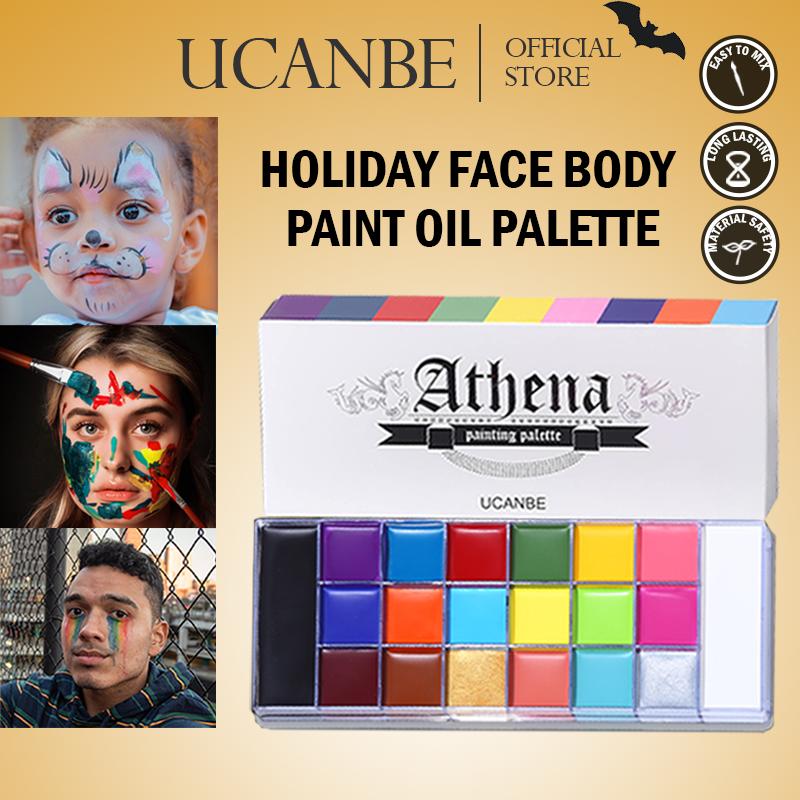  Màu vẽ mặt và cơ thể Halloween UCANBE có chủ đề Athena Bảng Màu Dầu Chuyên Nghiệp Lung Linh Không Độc Hại An Toàn Thích Hợp Cho Halloween Tiệc Tùng FX Nghệ Sĩ Tranh Trang Điểm Lạ Mắt Cho Trẻ Em Và Trẻ Em Kỳ Nghỉ Bộ Dụng Cụ 