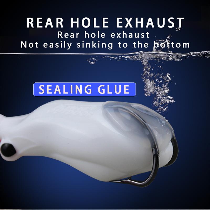 Product Introduction of Very Cheap Jump Rubber Frog Lure Snakehead Killer Topwater Fishing Floating Bait Top Water Casting Bait Do Not Wrinkle Their Bodies with Double Hooks 3D Eyes 14