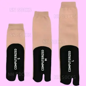 12 Pasang Kaos Kaki Ladies Muslimah Jempol Panjang Wanita Bahan Nylon Telapak Lembut dan nyaman Muslim Polos Hitam
