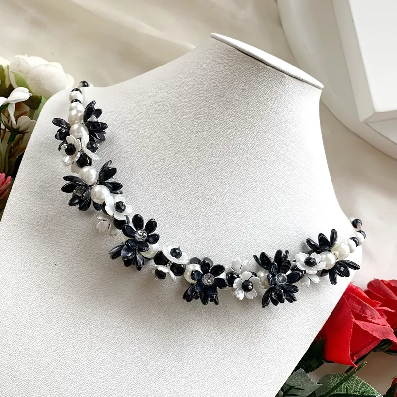 CRYSTAL BEADS NECKLACE ELISA | KALUNG HIJAB PREMIUM | KALUNG KRISTAL MANIK MANIK | HIJAB FASHION HANDMADE | AKSESORIS HIJAB CHOKER 7