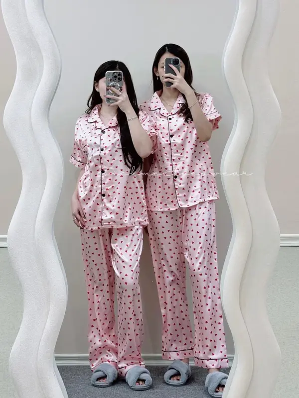 [PickMe] #A32  Baju tidur lengan pendek stelan oneset wanita baju tidur satin lengan pendek 0