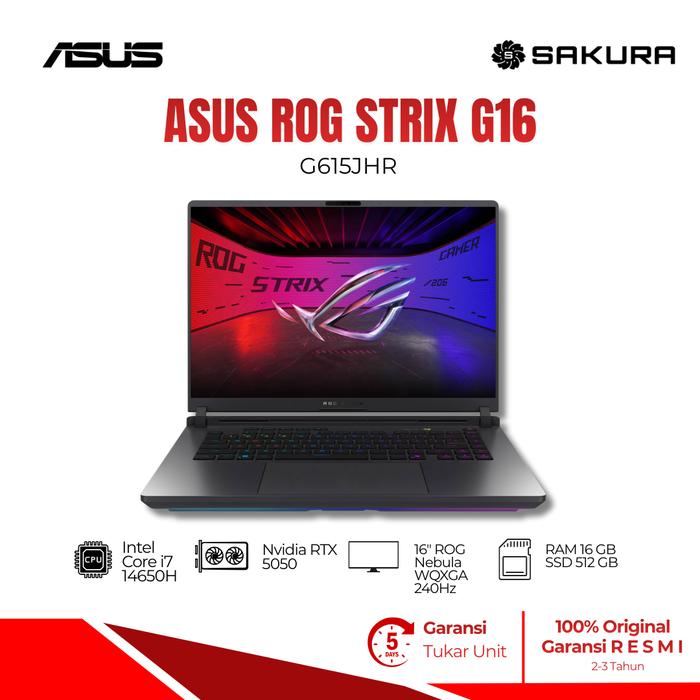 Jual Asus ROG Strix G16 (G615) - G615JHR-I7N55C6G-HM Intel Core i7 ...