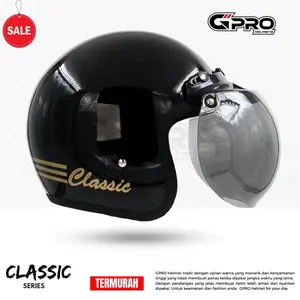Helm Bogo Dewasa Retro Classic ori Full Leher Pria Wanita Cepol Hijaber Hijab Dewasa Warna Terkini Model Classic SNI