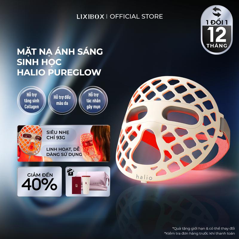   LIVE  Mặt Nạ Hỗ Trợ Tăng Sinh Collagen Và Cải Thiện Nếp Nhăn Halio PureGlow Ultralite Silicone LED Face Mask Ánh Sáng Sinh Học 
