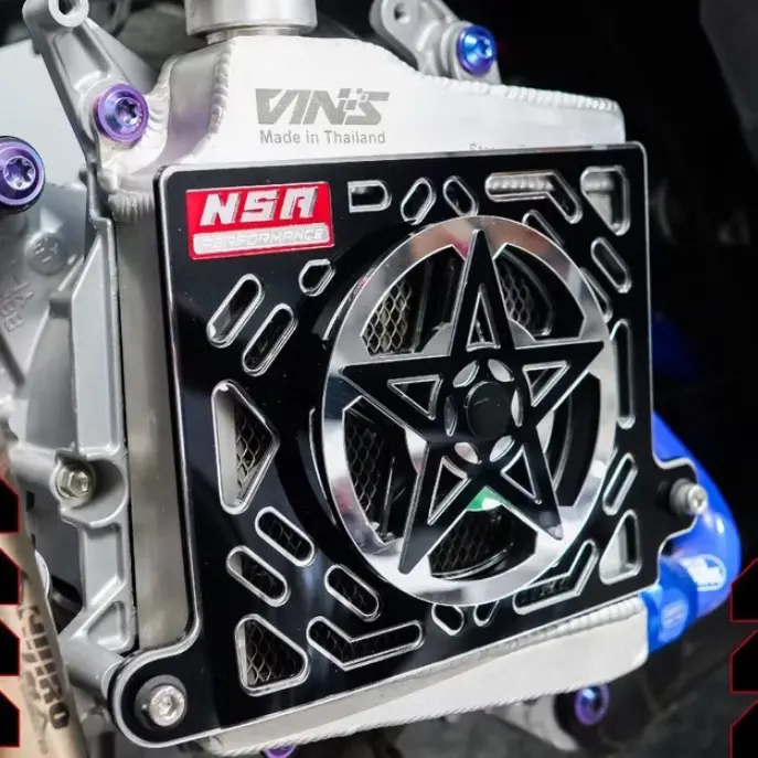 COVER RADIATOR SPINER BINTANG BLACK SERIES Vario Pcx Nmax Aerox Stylo Adv Tutup Radiator Honda Yamaha Akrilik Aksesoris 1