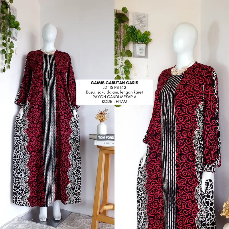 gamis cabutan soft LD 110-120 | busui friendly | gamis batik cap simple casual Muslim Rayon Wanita Baju 4