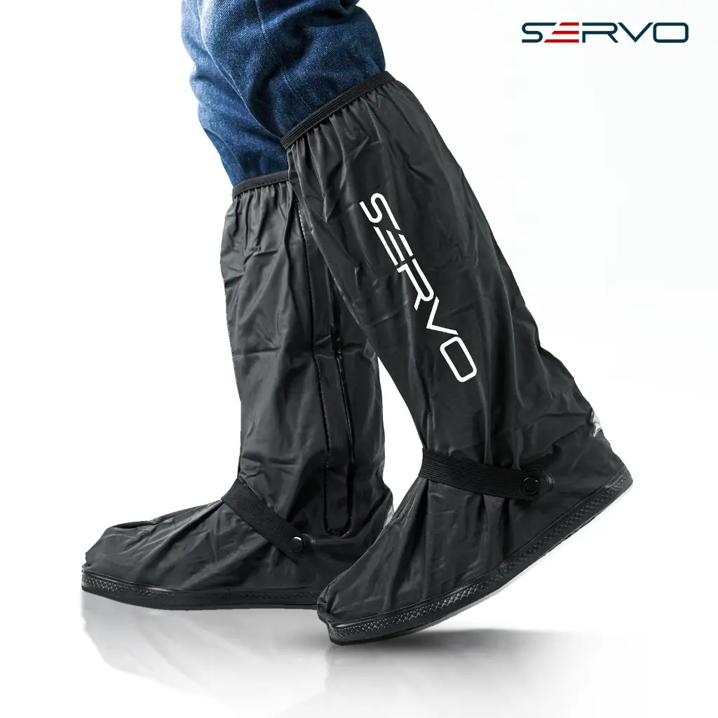 Servo Road - Jas Hujan Sepatu Shoe Cover Long Waterproof Reflektor Cahaya Cover Pelindung Sepatu Hujan Anti Air