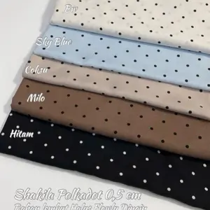 Bahan Kain Shakila Polkadot Bahan Tebal Halus Flowly Premium Quality