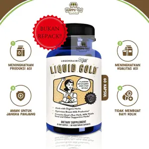 Terlaris Asi Booster Legendairy Milk Liquid Gold Isi 60 Kapsul Pelancar Asi Herbal Original Usa