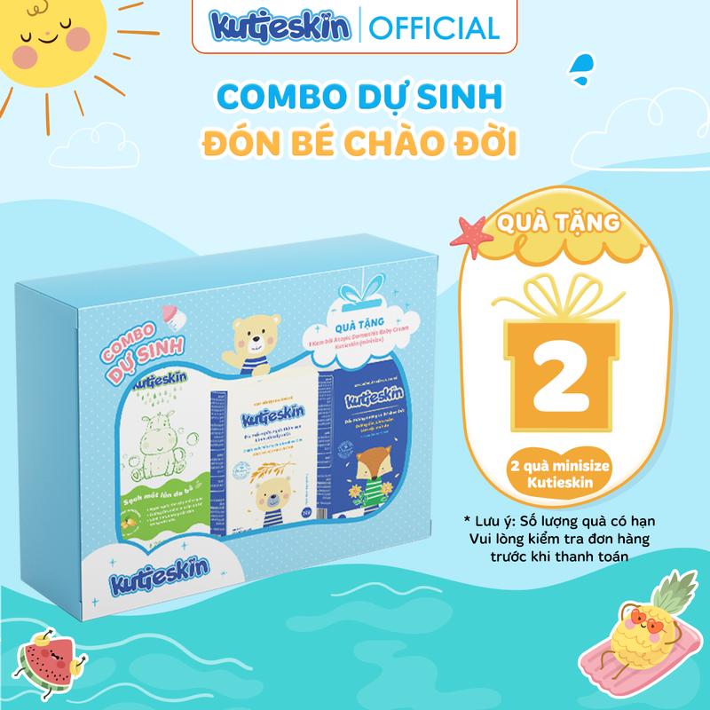 Combo Đi Sinh đầy đủ cho mẹ - Đón bé chào đời Tặng kèm kem chàm sữa (Nước tắm gội + Kem dịu da + Kem dưỡng ẩm) - STK01+KDD02+KKA01