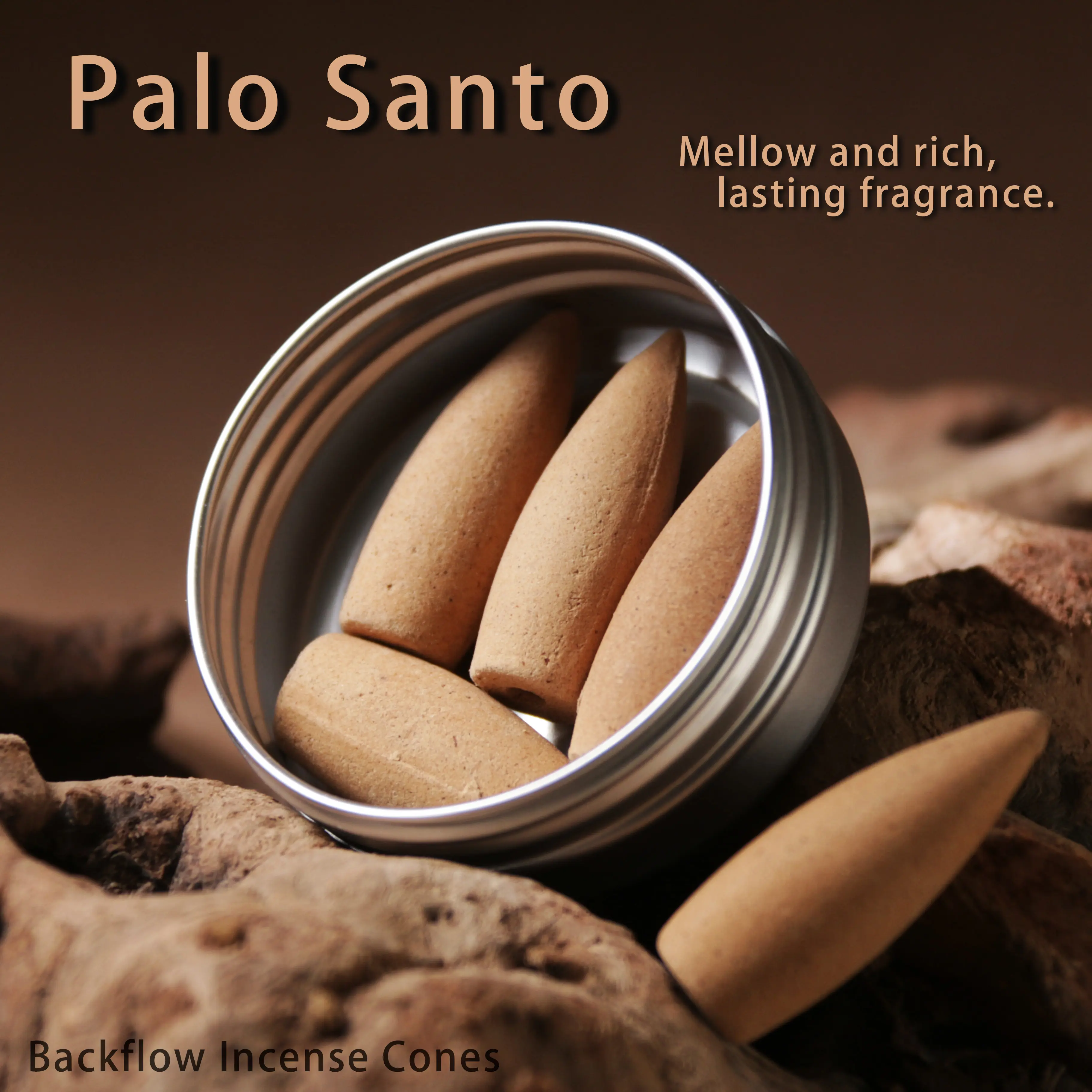 1 box of 5 Pcs. High quality Palo Santo scented Backflow Incense Cone for negative energy cleansing and space purification, aromatherapy, relaxation, tea and coffee time, meditation, reading, Home décor. Perfume Freshener Fragrance