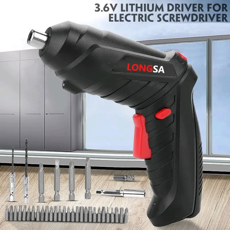 Bor set 47 Obeng Elektrik  Cordless Screwdriver RECHARGER  Mesin Bor Mini 0
