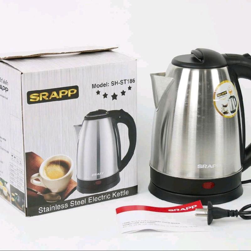 SRAPP Ấm Siêu Tốc INOX SH-ST186 Dung Tích 1.8L Công Suất 1500W Tiện Lợi Cho Gia Đình