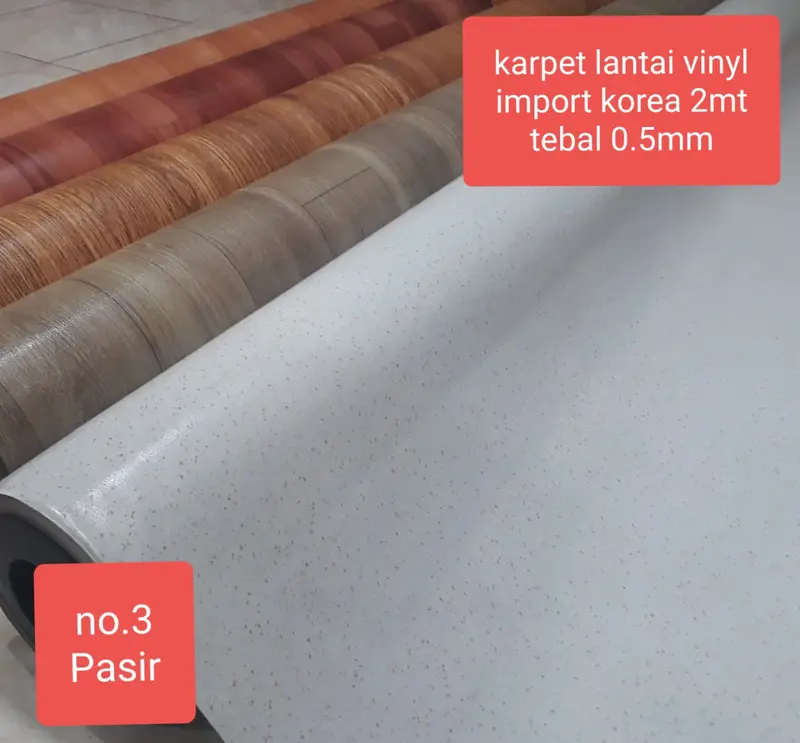 karpet lantai vinyl meteran Korea (Lebar 200cm x 50 cm) tebal 0.5mm harga  panjang Per 1/2 METER 4