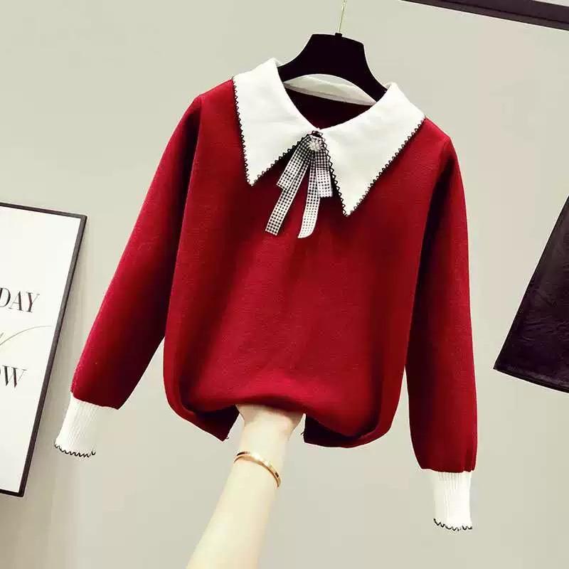 Blouse Rajut Wanita Kerah Lancip Bros Pita 4315 - Knitwear, Dewasa, Baju, Hitam, Panjang, Casual, Top, Cewek 6