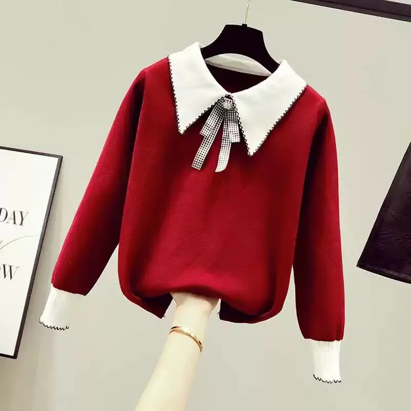 Blouse Rajut Wanita Kerah Lancip Bros Pita 4315 - Knitwear, Dewasa, Baju, Hitam, Panjang, Casual, Top, Cewek 6