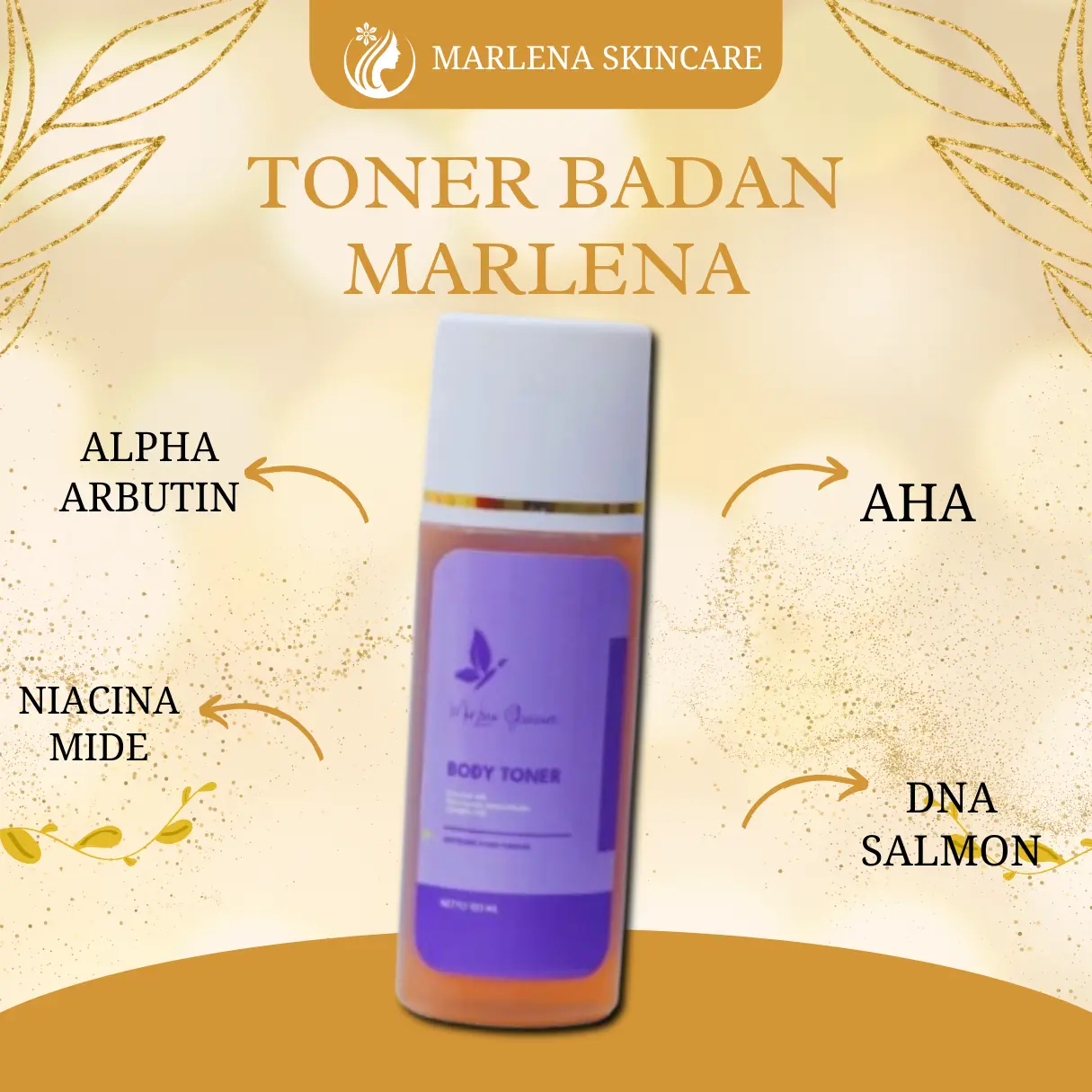 Toner Marlena Viral dengan AHA, Super Whitening, Strong 1 Botol - Mencerahkan Perawatan