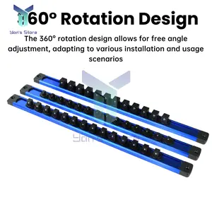 ABS Socket Organizer Holder Trays for Toolboxes, 1/4 , 3/8, 1/2, Portable Socket Clip Rail Holder Home Tools