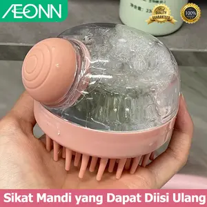【AEONN】Sikat Keramas Pijat Multifungsi, Alat Cuci Rambut & Hewan Peliharaan, Dispenser Sabun Cair, Busa Manual, Cocok untuk Dewasa & Kucing Anjing