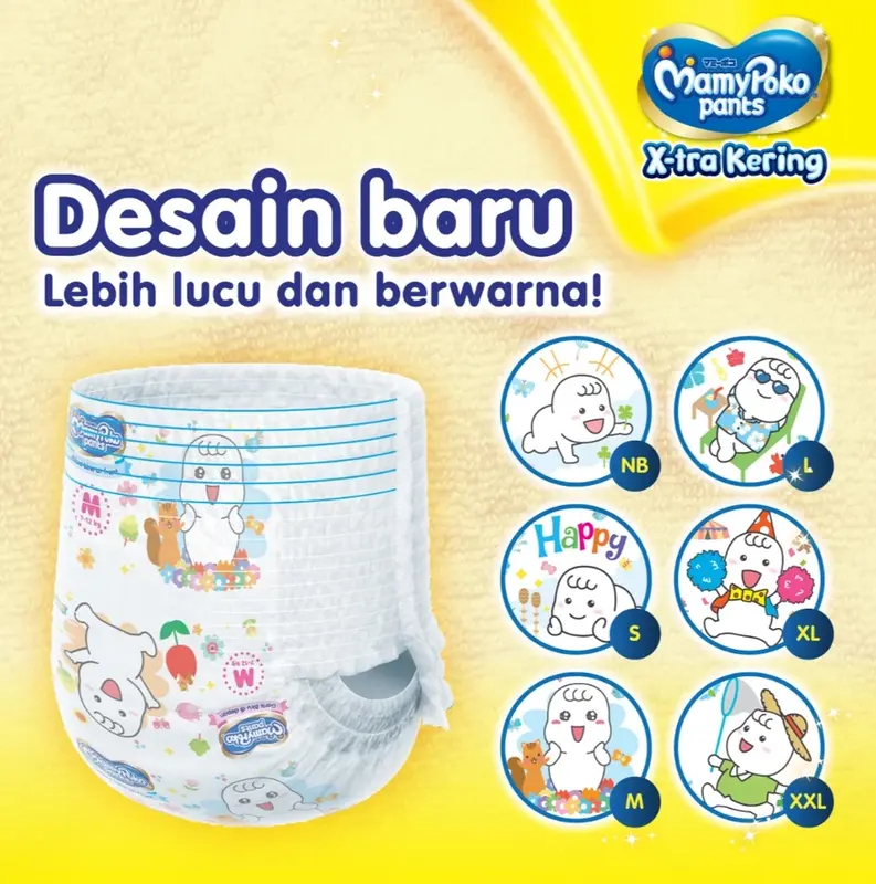 MAMYPOKO Pants Xtra Kering NBS44 S38 M32 L28 XL26 Mami Poko Popok Bayi Mamy Poko 4
