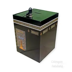 Celengan Kabah Ka'bah Kakbah Kubah Jumbo Premium Kotak Miniatur Ukuran Besar 15x15x20 Hitam Plastik