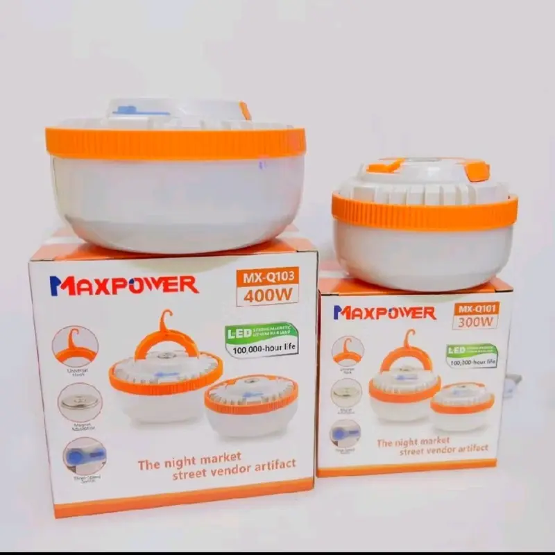 Lampu emergency maxpower 300 watt dan 400 watt 3 mode cahaya charger tipe C tahan hingga 6-8 jam Camping Gantung 3