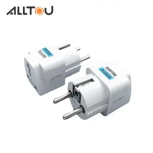 ALLTOU Steker tembaga 2500W, konverter 3 pin ke 2 pin, Bahan tahan api Kotak
