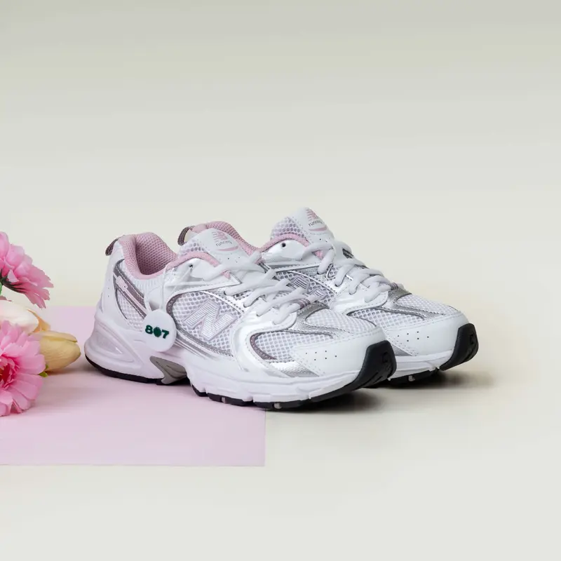 New Balance 530 White Mid Century Pink GS Women 2