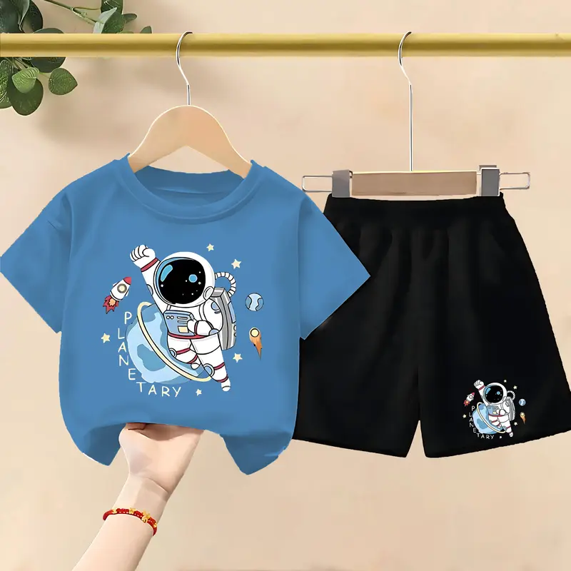 Setelan Baju Dan Celana Anak-Anak Astronot Planetary Untuk Usia 1-10 Tahun - Setelan Anak Laki-Laki 2