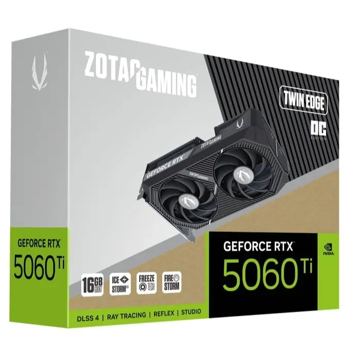 VGA CARD ZOTAC GEFORCE RTX 5060 TI 16GB TWIN EDGE OC GDDR7 128BIT (ZT-B50620H-10M)