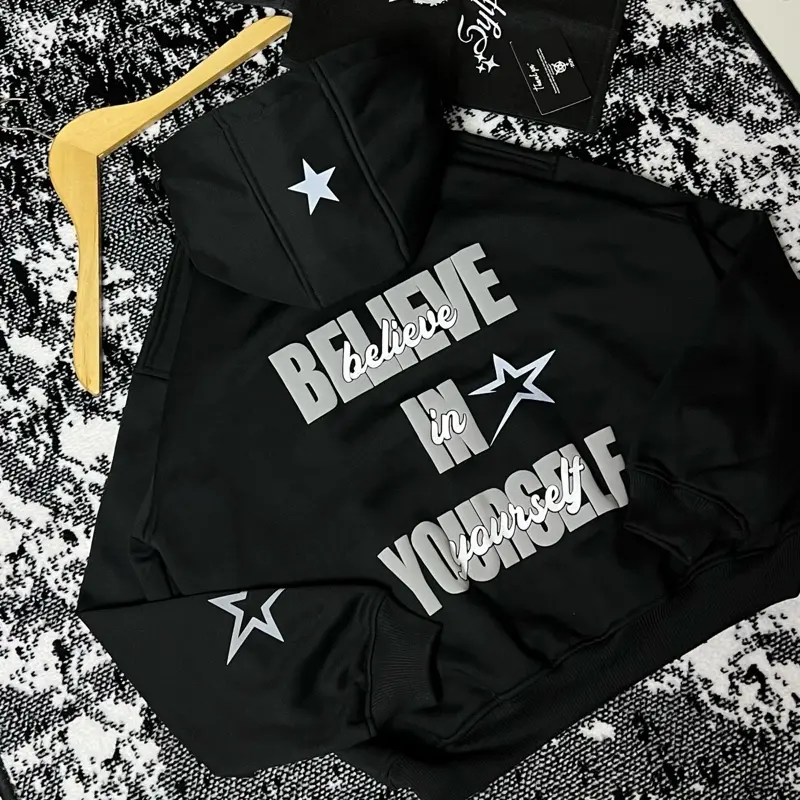 Hoodie Boxy BEIYS | Hoodie Boxy believe in yourself 300 gsm tebal dan nyaman