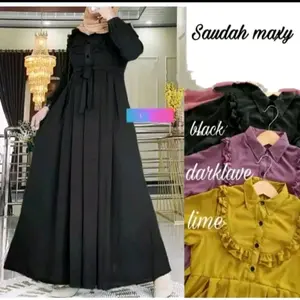 GAMIS MOLA BUSUI KANCING REMPEL BAHAN KATUN POLLYCOTTON Gamis Lebaran 2026 Terlaris
