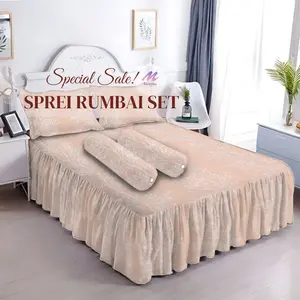 Moesha Sprei Rumbai Motif Bunga Aesthetic Homemade 180x200 & 160x200 Gratis 2 Sarung Bantal 2 Sarung Guling Bahan Katun Disperse Halus Karet Tebal Di Setiap Sudut
