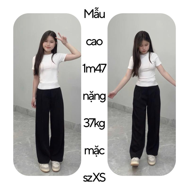 (SUÔNG VẢI NẤM) QUẦN VẢI NỮ XẾP LY ỐNG SUÔNG vải gold nhật mịn lịch sự mặc đi học / đi làm