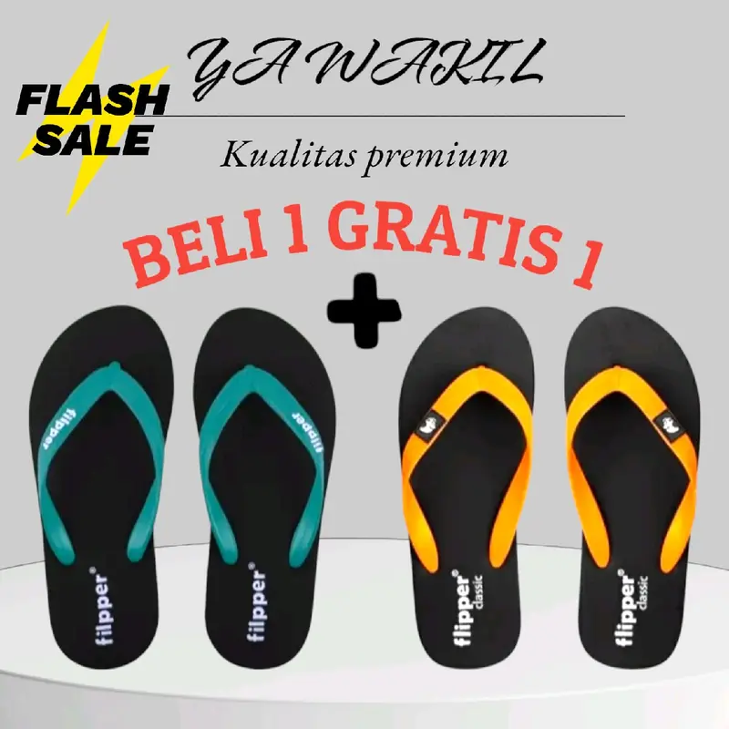 (09)Sandal Jepit Pria DISTRO TERBARU TERMURAH KEREN SIMPEL - Beli 1 Gratis 1 Sendal 3