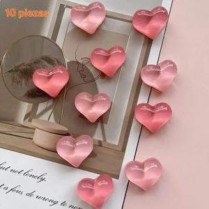 Imanes para refrigerador con forma de corazón, juego de 10 piezas; imanes magnéticos lindos, decoración del hogar para la cocina, pizarra blanca de oficina, gabinete y lavavajillas