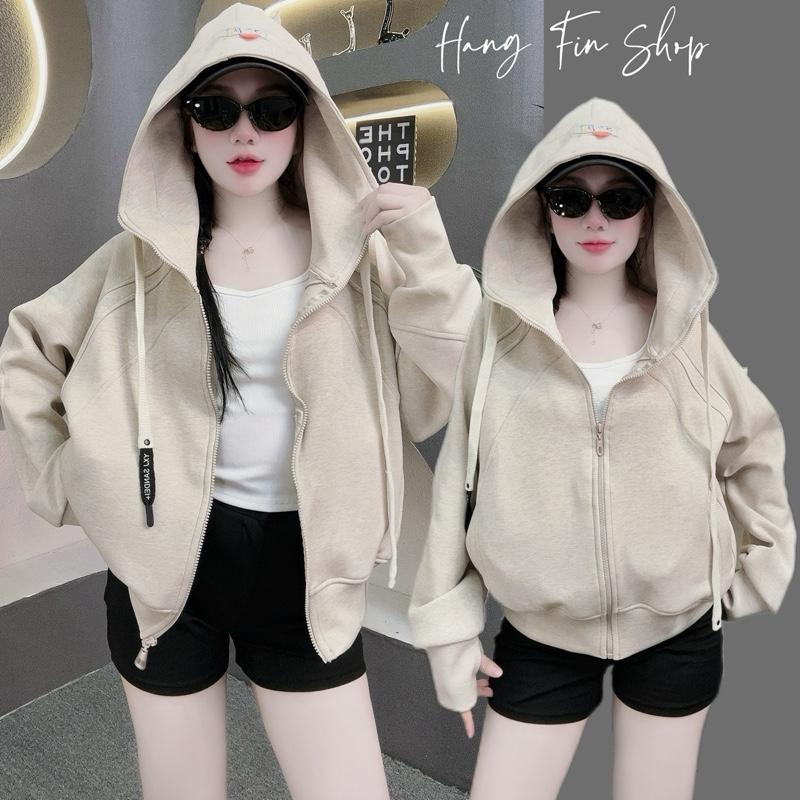 [Mở Bán] Áo Khoác Nữ Chống Nắng Form Boxy Năng Động, 6 túi full đủ, Vải PC Cotton Dày Dặn Trơn Mềm Mịn by Hằng Fin Shop