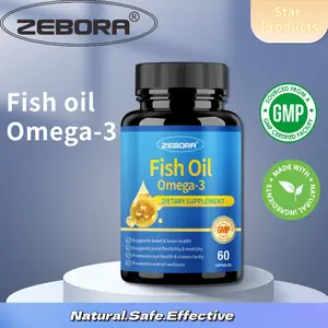 Zebora Minyak Ikan Omega 3 2000 mg untuk Jantung Otak & Sendi dengan EPA DHA Nutrisi Alami dari Laut Mendukung Fungsi Otak Daya Ingat & Kesehatan Tubuh