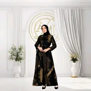 [BEST SELLER] MOTIF KEMBANG MAHESA HITAM Gamis Batik Modern /  Gamis Kondangan / Busui frendly / Motif Batik Terbaru / Best seller Seragam Syari Katun Lebaran Dress