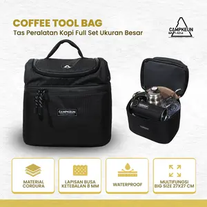 Campkeun Tas Peralatan Kopi TOOL BAG 27x27 cm Waterproof Cordura Nylon untuk Camping dan Aktivitas Outdoor dengan Perlindungan Optimal dan Resleting YKK