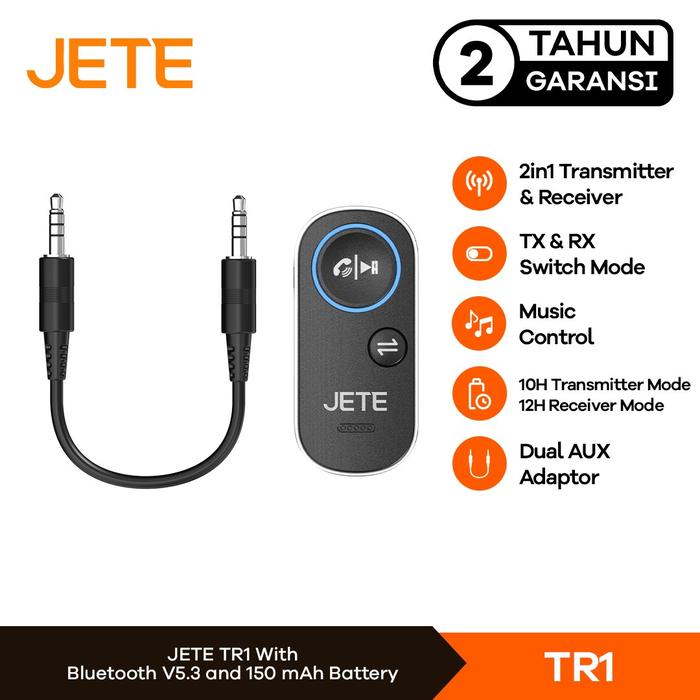 Gambar JETE TR1 Bluetooth Receiver Aux 3.5mm Wireless Car Adapter Audio Transmitter Dongle Speaker Mobil dari Doran Gadget Store Kota Administrasi Jakarta Pusat Tokopedia