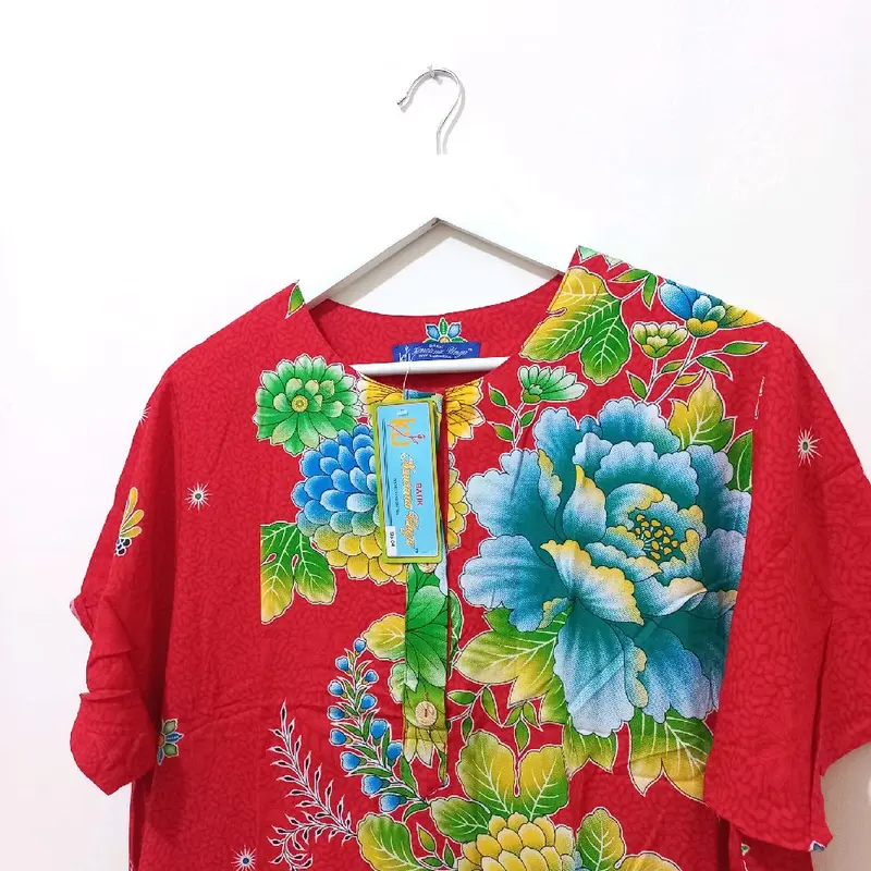 Daster Kencana Ungu Label Biru KUB DS 04 LD 120 Batik Kencana Ungu Original Kancing Wanita Pekat 2 1